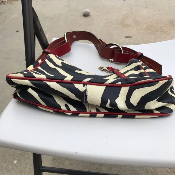 Dooney & Bourke Red and Black Zebra Shoulder Bag - Picture 4 of 4